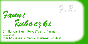 fanni ruboczki business card